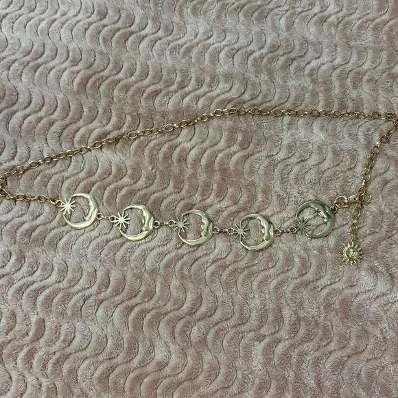 Gold Moon and Sun Charm Celestial Accent Belt - Picture 2 of 2